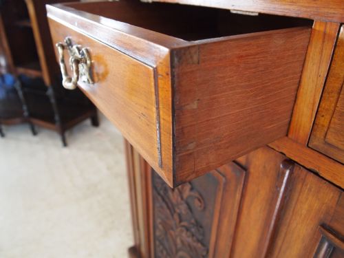 fig 3. Bookcase display case Victorian Walnut slim proportions c1890