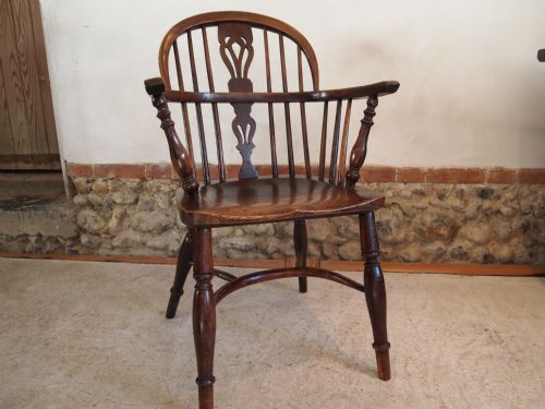 Chair Windsor Armchair Yew and Elm Amos Grantham Linconlshire C1820