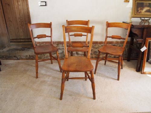 fig 2. Chairs set of four Victorian Windsor knife back kitchen dining chairs c1880