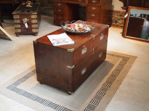 Chest of Drawers Victorian Mahogany Campaign Military Chest Coffee Table C1840