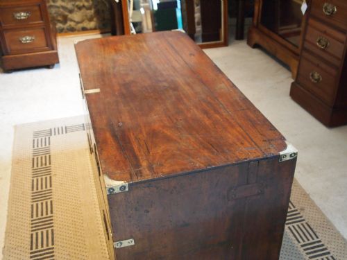 fig 3. Chest of drawers Victorian Mahogany Campaign Military chest coffee table c1840