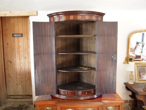 fig 2. Cabinet cupboard George III Mahogany corner cupboard c1790 fine quality