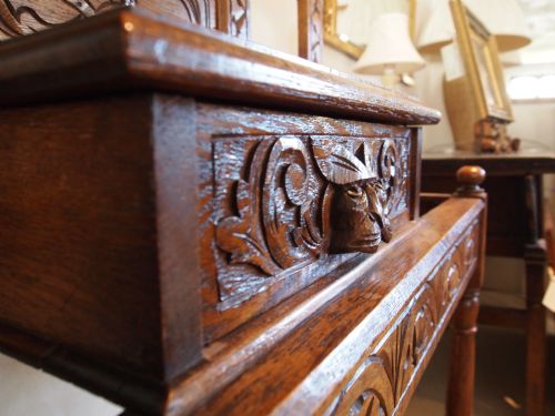 fig 2. Hall stand coat stand Victorian carved Oak c1880