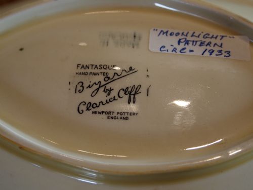 fig 1. Clarice Cliff Moonlight pattern bowl rare Fantasque c1933