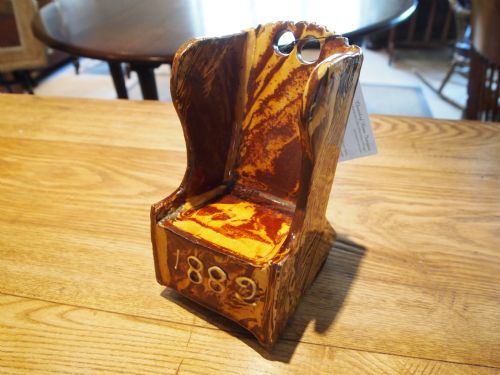 fig 1. Slipware Halifax area lambing rocking chair dated 1882