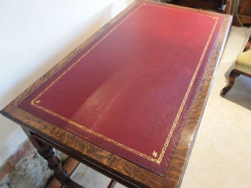 fig 2. Desk writing table Gillows Oak full provenance original bill and drawings c1880