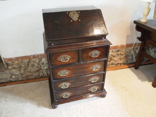 Bureau Very Rare Small Dutch Colonial Teak Bureau C1750