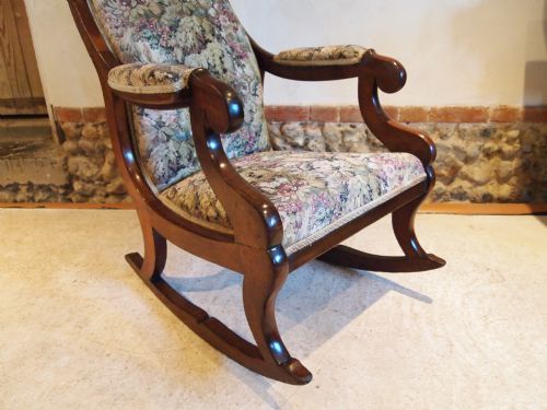 fig 1. Chair rocking chair Victorian Mahogany c1860