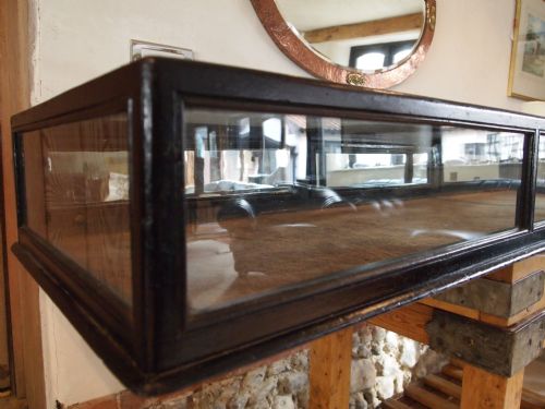 fig 1. Display case Victorian wood and glass jewellery or haberdashery display c1880