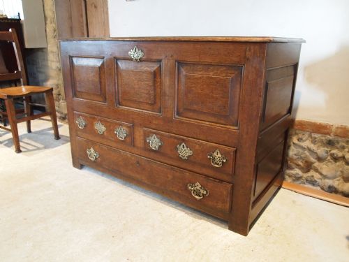 fig 2. Chest trunk blanket box Mule Chest George III Oak c1770