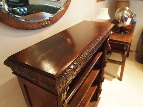 fig 1. Bookcase Victorian carved Oak c1890