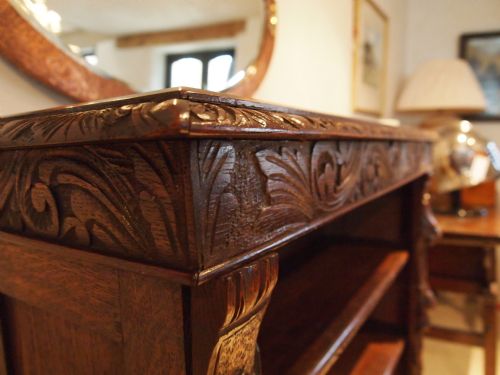fig 2. Bookcase Victorian carved Oak c1890