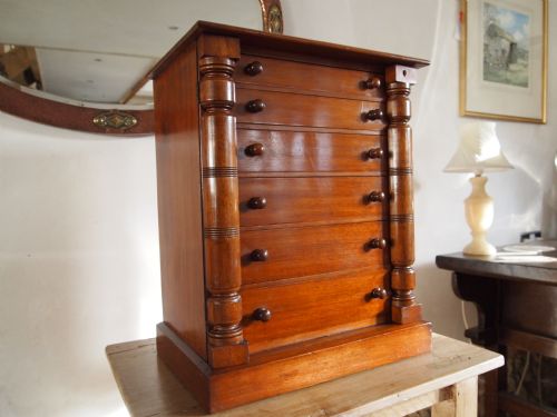fig 1. Chest of drawers desktop Wellington collectors chest Victorian Walnut c1870