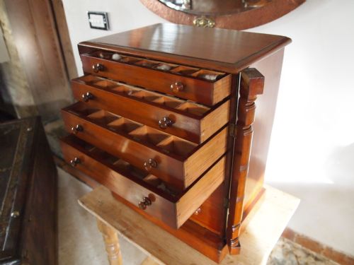 fig 3. Chest of drawers desktop Wellington collectors chest Victorian Walnut c1870
