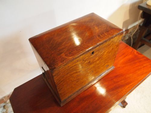 fig 3. Box chest Victorian oak correspondence stationary box c1880