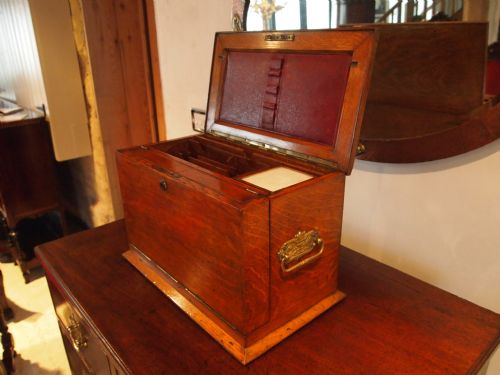 Box Chest Correspondence Stationary Box Victorian Oak C1880