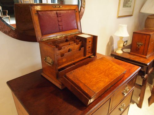 fig 1. Box Chest Correspondence stationary box Victorian Oak c1880
