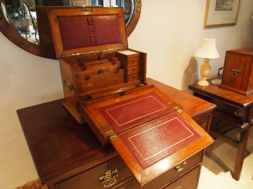 fig 3. Box Chest Correspondence stationary box Victorian Oak c1880