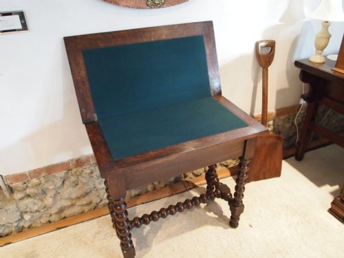 fig 1. Table Victorian carved Oak card table c1890