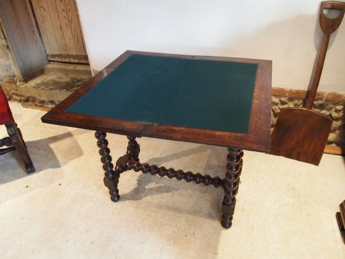 fig 2. Table Victorian carved Oak card table c1890