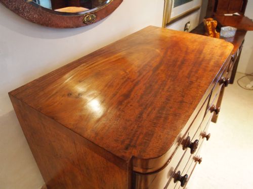 fig 3. Chest of drawers Early Victorian bow front flame Mahogany c1840