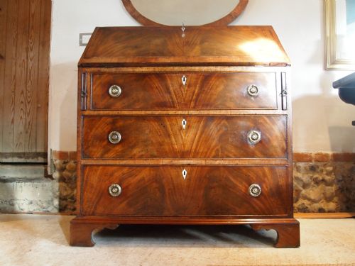 Bureau George III Flame Mahogany C1800 36 Inches Wide