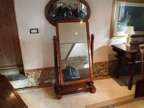 fig 3. Mirror full length Cheval mirror William IV Mahogany c1830