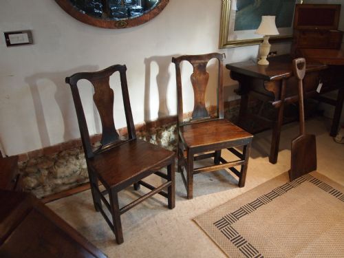 Chairs a Pair of Queen Anne Country Oak Chairs C1710