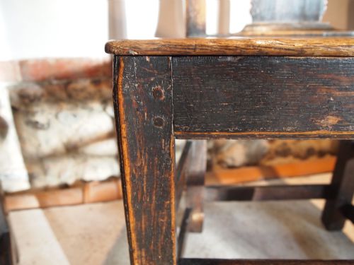 fig 1. Chairs a pair of Queen Anne country Oak chairs c1710