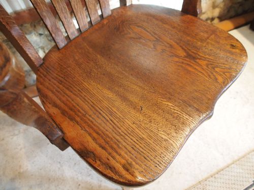 fig 1. Chair Victorian Oak office desk chair c1890