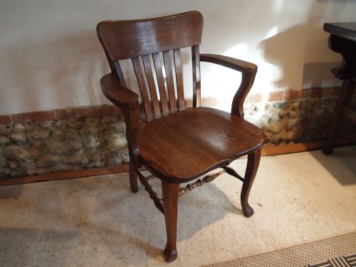 fig 3. Chair Victorian Oak office desk chair c1890