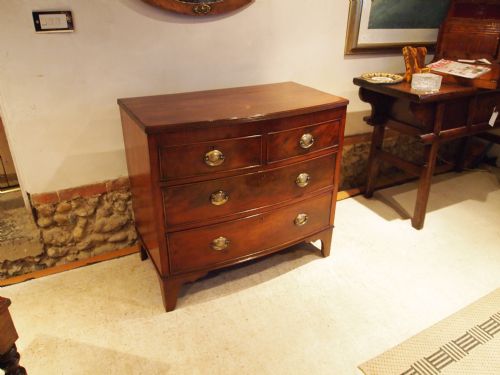Chest of Drawers George III Mahogany Bow Front Small Size 35 Inches Wide C1800