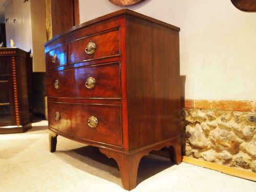 fig 3. Chest of drawers George III Mahogany bow front small size 35 inches wide c1800