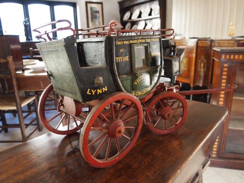 fig 3. Model scratch built folk art Victorian stagecoach c1900