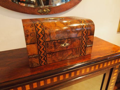 fig 2. Box Writing slope Victorian figured Walnut, Coromandel and inlaid c1870