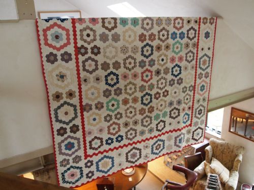 fig 2. Quilt original English Victorian Durham quilt large size c1870
