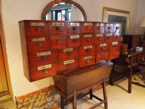 fig 3. Chest of drawers apothecary chest Mahogany c1870