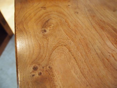 fig 1. Table Victorian farmhouse kitchen dining figured Elm c1880