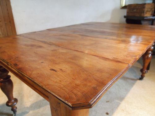fig 2. Table Victorian farmhouse kitchen dining figured Elm c1880