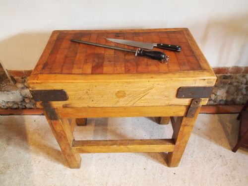Butchers Block Table Early Twentieth Century C1920