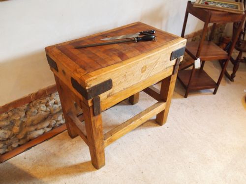 fig 1. Butchers block Table early twentieth century c1920