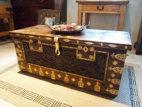 fig 1. Chest coffer Blanket box coffee table Anglo Indian Teak c1820