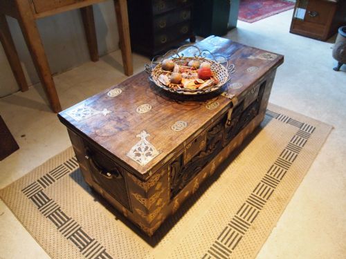 fig 2. Chest coffer Blanket box coffee table Anglo Indian Teak c1820