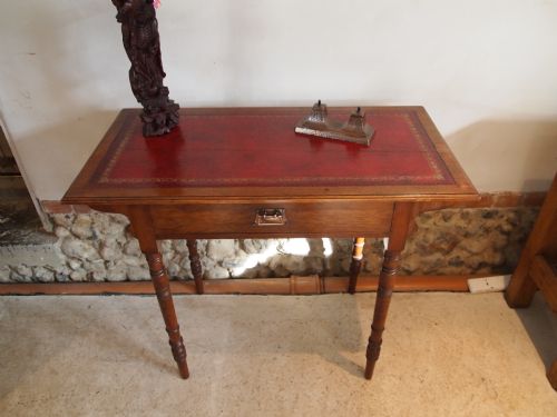 fig 1. Table writing table desk Arts and Crafts Walnut c1900 Robertson and Colman Norw