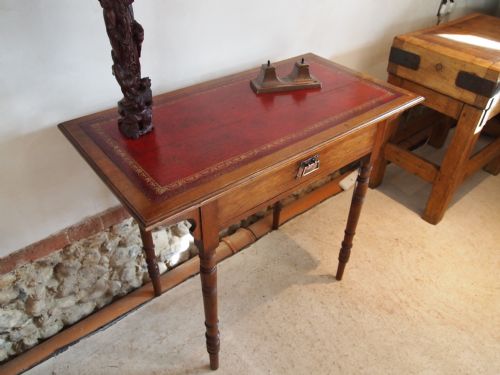 fig 3. Table writing table desk Arts and Crafts Walnut c1900 Robertson and Colman Norw