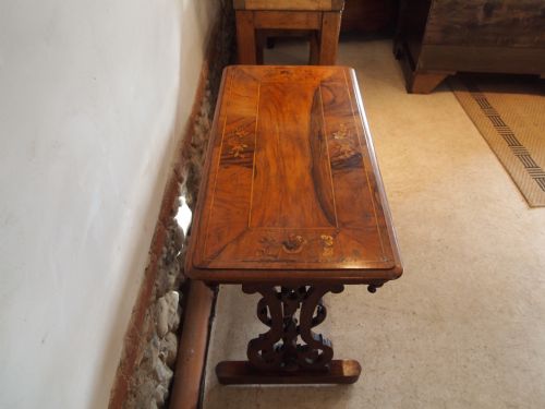 fig 3. Table Victorian Figured Walnut Marquetry inlaid low table c1870