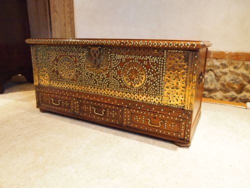 fig 2. Chest coffer blanket box mule chest Zanzibar chest Camphor wood c1850