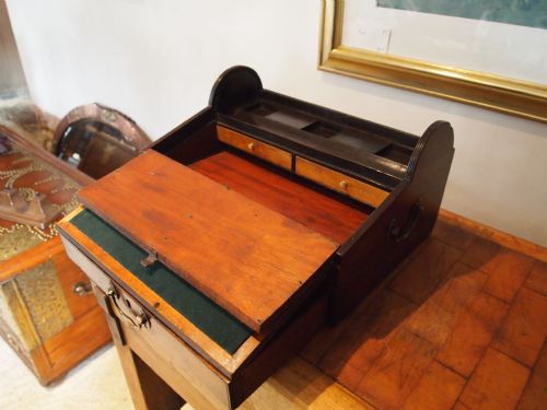 fig 3. Writing box George III Mahogany rare tambour top c1800