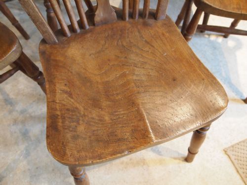 fig 1. Chairs set of six Victorian Wheel back Windsor Ash and Elm kitchen dining c1890