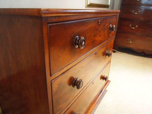 fig 2. Chest of drawers Victorian flame Mahogany compact size c1840